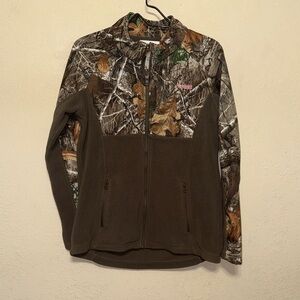 Magellan Outdoors Camo Fleece Jacket with Pink Logo